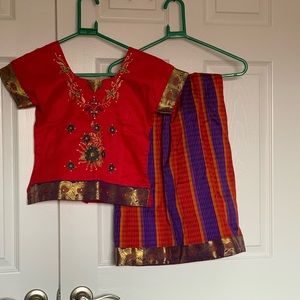 Girls Synthetic Pattu Pavadai